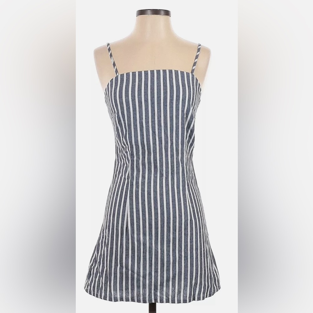 Zaful Blue Striped Sleeveless Mini Dress